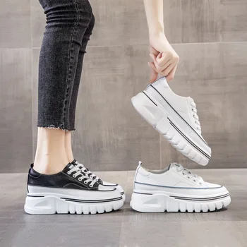 HOPUS Moda Pantofi pentru Femei 2022 Toamna Noua din Piele Confort Sporit Platforma Adidasi Femei Casual Alb Simplu Doamnelor Pantofi