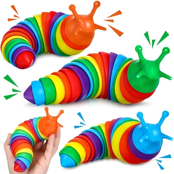 Se frământa Slug 3D Articulat Decompresie Slug Desktop Jucării Relief Anti-Anxietate Senzoriale Relaxare Flexibil Stim Jucărie pentru Copilul