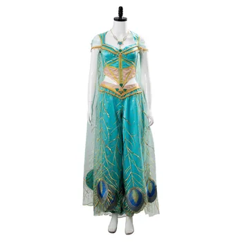 Filmul Printesa Cosplay Jasmine Aladdin Aladdin Dress Costum Albastru Halloween Costum De Carnaval