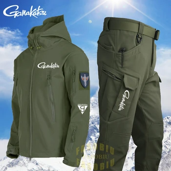 Noua Jacheta de Pescuit Pantaloni pentru Bărbați Impermeabil, Windproof de Vânătoare Tactice Îmbrăcăminte Softshell Outdoor, Pescuit Costum Termic 2