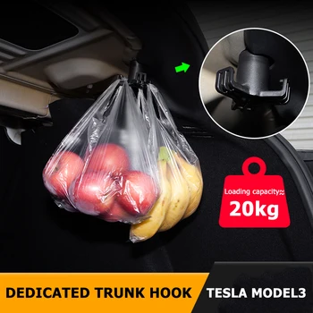3-Maxilare Portbagaj Sac de Bacanie Cârlig de Depozitare Compartimentul de Mănuși Sac Cuier pentru Tesla Model 3 Auto Accesorii de Interior 20kg 3