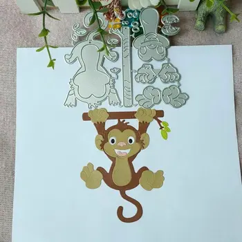 Maimuțe Obraznic Tăiere De Metal Moare Stencil Scrapbooking Ambarcațiuni De Hârtie De Luare De Card