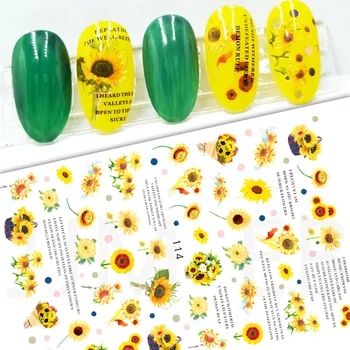 Flori de primăvară 3D de Unghii, Autocolante, Decalcomanii Adeziv Litere Amestecate Design Manichiura Glisante pentru Decoratiuni Unghii