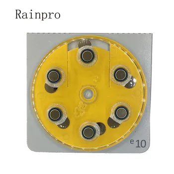 Rainpro 60PCS/LOT(10 PACHETE) de zinc aer E10 A10 10 PR70 buton baterie pentru aparat auditiv mai buna calitate