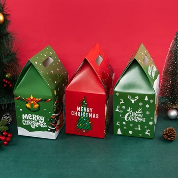 StoBag 10buc Căsătorească Cadou de Crăciun Kraft Cutie Ocupe de Cookie-uri Pachetul de Bomboane Moș Crăciun pentru Copii Copil de Vacanță Fericit An Favoruri de Partid