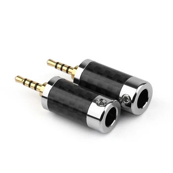 Areyourshop 2.5 mm Jack 4 Pol Stereo Fibra de Carbon pentru Căști Pas Mufă Audio Conector de sex Masculin 1