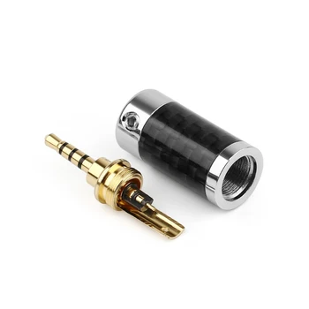 Areyourshop 2.5 mm Jack 4 Pol Stereo Fibra de Carbon pentru Căști Pas Mufă Audio Conector de sex Masculin 5