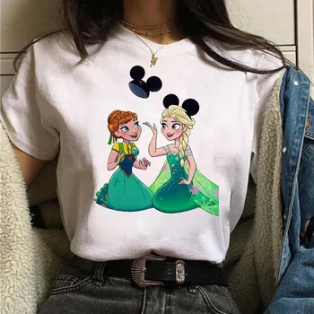 Mica Sirena Ariel Printesa Tipărite Tricou Femei Streetwear Casual, O-neck Amuzant Femeie T-shirt Kawaii Disney T Shirt