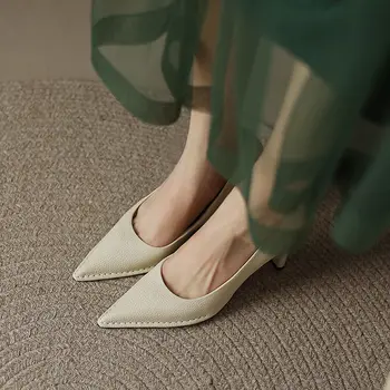 Superficial Gura Pantofi pentru Femei de Vară a Subliniat Toe Slip-on Low-top Pantofi Stilettos Moda pentru Femei Solidă Sandale Zapatos Para Mujer