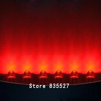 1000pcs / lot rosu 5mm pălărie de paie cu apă și clar lampă cu LED-uri margele Rosii super-luminos LED-Light-emitting diode (de înaltă calitate led-uri) 0