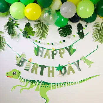 Dinozaur Consumabile Partid Ziua de nastere Fericit Bannere Hârtie Ghirlanda pentru Copii, Băiat Ziua de naștere Partidul Decor Dino Eveniment Petrecere Decoratiuni