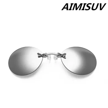 AIMISUV Rotund fără ramă de ochelari de Soare Barbati Matrix Morpheus Bărbați Clasic Clemă de Nas Ochelari Mini Fara rama de Design de Brand UV400 Ochelari 0