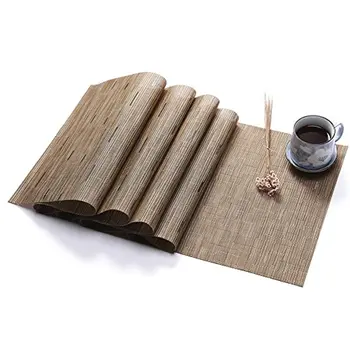 Culoare solidă de Vinil PVC Tabelul Runner Set Bambus Model Rezistent la Căldură fețe de Masă de Masă Accesorii Decor Acasă de Masă