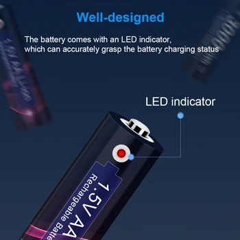 Origianl 1.5 V AA Li-ion Baterie Reîncărcabilă 3000mWh AA 1.5 V Baterie cu Litiu+1000mWh 1.5 V AAA Reîncărcabile Li-ion Baterie AAA