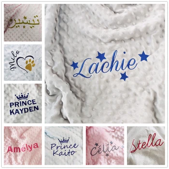 Nume Personalizate Copil Nou-Născut Pătură Scutece Baby Set Lenjerie De Pat Înfășa Lână Moale Copil Pat De Copil Pat Cărucior Pătură