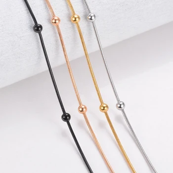 1 bucată Lățimea de 1,2 mm Șarpe Lanț Rotund Margele Lanț & Legături Coliere Bijuterii din Oțel Inoxidabil Cravată Colier Pentru Femei Collier