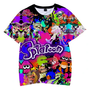 Populare pentru Copii T-shirt Splatoon 3 T shirt Short Sleeve Crewneck Băiat fete T-shirt 2022 Joc de Fotografiere 3D Teuri Topuri 5