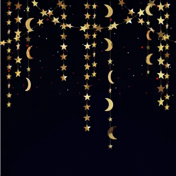 13ft Stea de Aur Luna Ghirlanda Ghirlande Agățat Bannere pentru Twinkle Little Star Decoratiuni de Partid Ziua de nastere Copil de Dus Ramadan EID