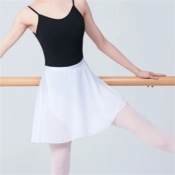 2022 Dantela Femei Balet-Dans Fusta Respirabil Străveziu De Pregătire De Performanță Purta Culoare Solidă Dans Fusta
