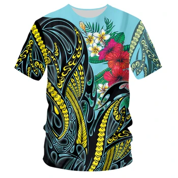 Trend Vara, Tahiti, Polinezia Bărbați T-Shirt De Moda O-Gât Casual Cu Maneci Scurte ?Strada Supradimensionate T-Shirt Confortabil Hawaii Topuri