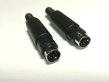 1000PCS Mini 6 Pin DIN Male Plug Cu Mâner de Plastic Lipit cabluri DIY conectori Nou 2