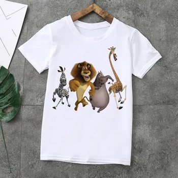 Nouă Copii Fete Tricou de Vara Baieti Animalele Din Madagascar Topuri Copilul Teuri Haine Imbracaminte Copii T-shirt cu Maneci Scurte