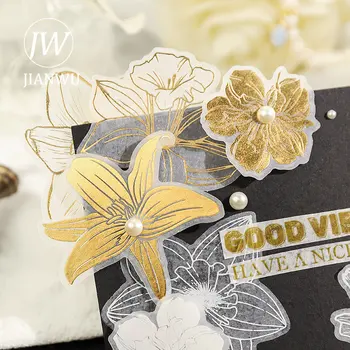 JIANWU 20 de Coli Ins Stil Fluture Floare Serie Hârtie de Turnesol Creative DIY Scrapbooking Colaj Autocolante Decor de Papetărie