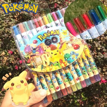Pokemon Pikachu Creioane Colorate 12 Culori Desene Animate Pensula Student Desen Rechizite Școlare Papetărie Copii Cadou Anime Culoare De Apă Pen 1