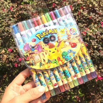 Pokemon Pikachu Creioane Colorate 12 Culori Desene Animate Pensula Student Desen Rechizite Școlare Papetărie Copii Cadou Anime Culoare De Apă Pen 5