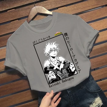 Harajuku Shirt Anime Mea Boku No Hero Academia Katsuki Bakugou O-neck T-shirt Casual Tricou Amuzant