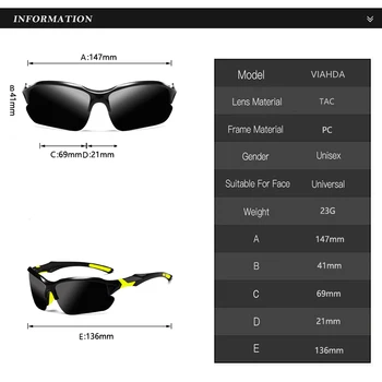 VIAHDA NOU Design de Brand Polarizat ochelari de Soare Barbati de Conducere Nuante de sex Masculin Ochelari de Soare Pentru Barbati Oglindă UV400 Ochelari de cal 1