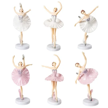 Noi 3 Buc Fata de Balet Toppers Tort cu Baza in Miniatura Figurine Jucarii Figurine Playset Decorare Tort SCI88 3