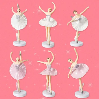 Noi 3 Buc Fata de Balet Toppers Tort cu Baza in Miniatura Figurine Jucarii Figurine Playset Decorare Tort SCI88 4