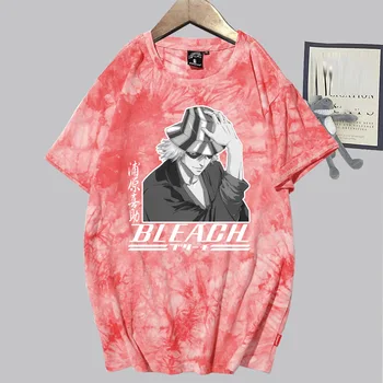 Bleach Kisuke fiul său T-shirt de Imprimare de Moda cu Maneci Scurte Rotund Gat Tie Dye Anime Topuri 4