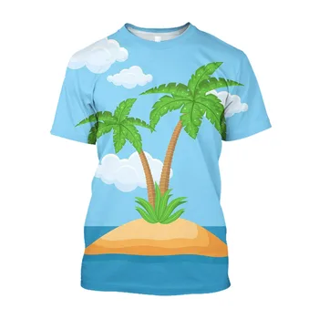 Jumeast 3D Palmier Tipărite Bărbați T-shirt Hawaiian Supradimensionat Tricou Streetwear Plaja de Moda Casual Pierde T-shirty Y2K Îmbrăcăminte