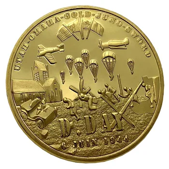 D-Zi de Suveniruri Monede Normandia Langding de Colectie Placat cu Aur-Moneda al doilea RĂZBOI mondial Monede Comemorative