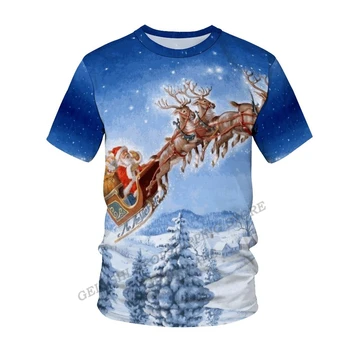 Moș Crăciun 3d de Imprimare T-shirt pentru Bărbați de Moda pentru Femei T-shirt pentru Copii Hip Hop Tee Topuri Cadouri de Craciun Tricou Harajuku Casual Tricou Baiat