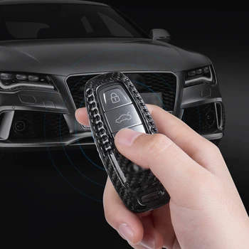 ACC - Carbon caz-cheie pentru Audi cheie acoperi noul S4/A4L/A6L/A3/T3/Q2L/Q5L/Q7/A7LA8L fibra de carbon r shell masina catarama de Lux Acoperi