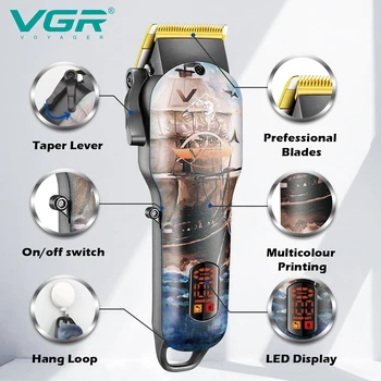 VGR Profesionale de Tuns Masina de tuns Reincarcabil de Tuns aparat de Ras pentru Barbati Frizer Accesorii de Tăiat Barba Machin