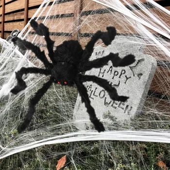 1 buc Halloween Înfricoșător Negru Păianjen Mare Decor de Halloween Recuzită Bara de Partid Decor Acasă Spoof Jucării Simulare de Pluș Spider