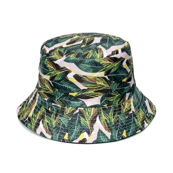 2022 Primavara-Vara Stil Tropical Flower Print Fbucket Pălăria în aer liber de Agrement Soare Capac Bărbați Femei față-verso Poate Purta Bob Pălărie