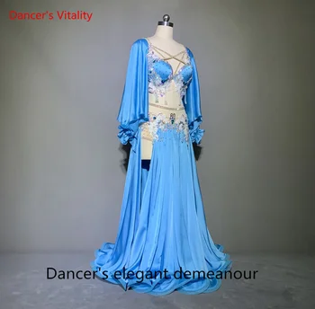 Burtă de Dans de Performanță Costum pentru Femei Dansul din Buric Sutien Fusta Lunga Personalizate Copil Adult Popsong Costum Dans Oriental Purta Set 0