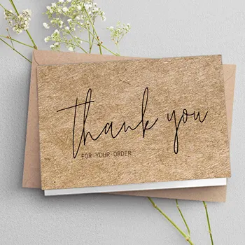 30-50Pcs Hârtie Kraft Felicitare Tag-uri Vă Mulțumim Pentru Comanda Dumneavoastră Pentru Mic Magazin de Cadouri DIY Meserii Decor Card Pentru Afaceri Mici