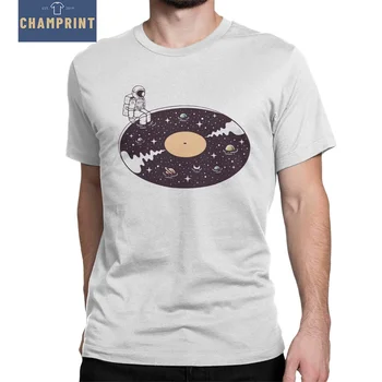 Oamenii Cosmic Spațiu De Sunet Astronaut Tricou Bumbac Îmbrăcăminte Noutate Maneci Scurte Rotund Gat Teuri Clasic T-Shirt