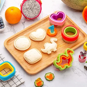 Sandwich Tăietor Și Etanșare Set Pentru copii Copii DIY Face Cookie-uri de Mucegai Filtru de Clătită Embosser Alimentare Matrite de Bucătărie, Bicarbonat de Instrumente