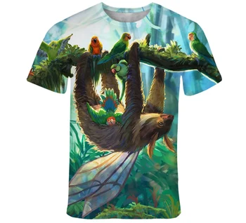 Moda Originale Bărbați și Femei Tricou 3D Papagal cu Model Animal Print T Shirt Noutate Elegant Personalitate Tricou Casual