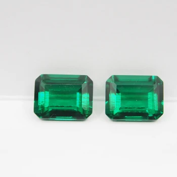 9*7mm 2cts Laborator Creat Zambia Verde Smarald Bijuterie de piatra Hidrotermale Octogon tăiat Smarald cercei bijuterii pentru femei
