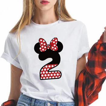 Disney Minnie Mouse Tricou Femei zi de Naștere sau Numărul Norocos Imprimate de Proiectare tricou Femme Streetwear Casual Vetement Dropship