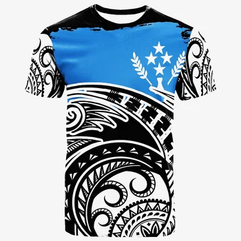 Polineziene KOSR Culturii Tribale Insula Retro Tatuaj Bărbați Femei Maneci Scurte T Shirt de Imprimare 3d de Vară Streetwear