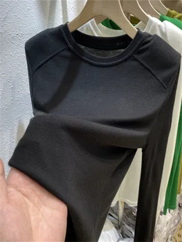 2021 Primăvară Tricou Femei Elasticitatea T-Shirt Femei Haine Topuri Slim Tricou Femei Maneca Lunga Crop Top Femei Sexy Canale Y2k